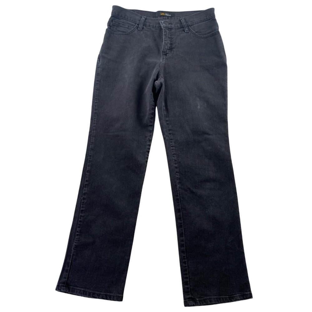 Lee Womens Petite Jeans Dark Wash Size 6P Classic Fit Straight Leg Cotton Blend